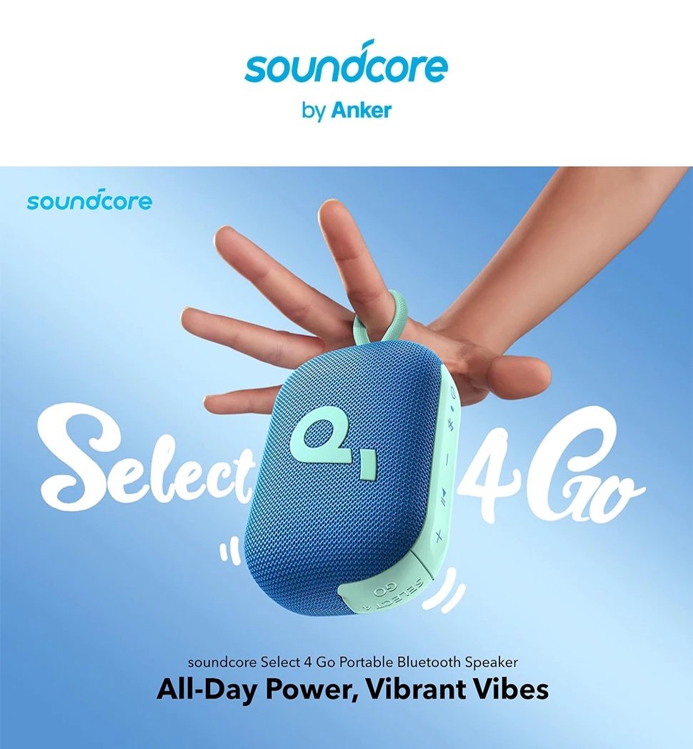 Портативная колонка Anker Soundcore Select 4 Go Black 5W BassUp IP67 20 часов, фото №3