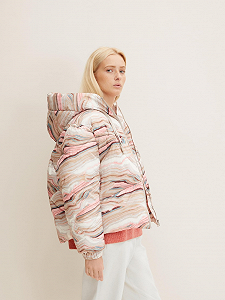 Куртка modern short puffer jacket 1032686-30243 Tom Tailor Бежевий S synthetic.ua - Фото 1