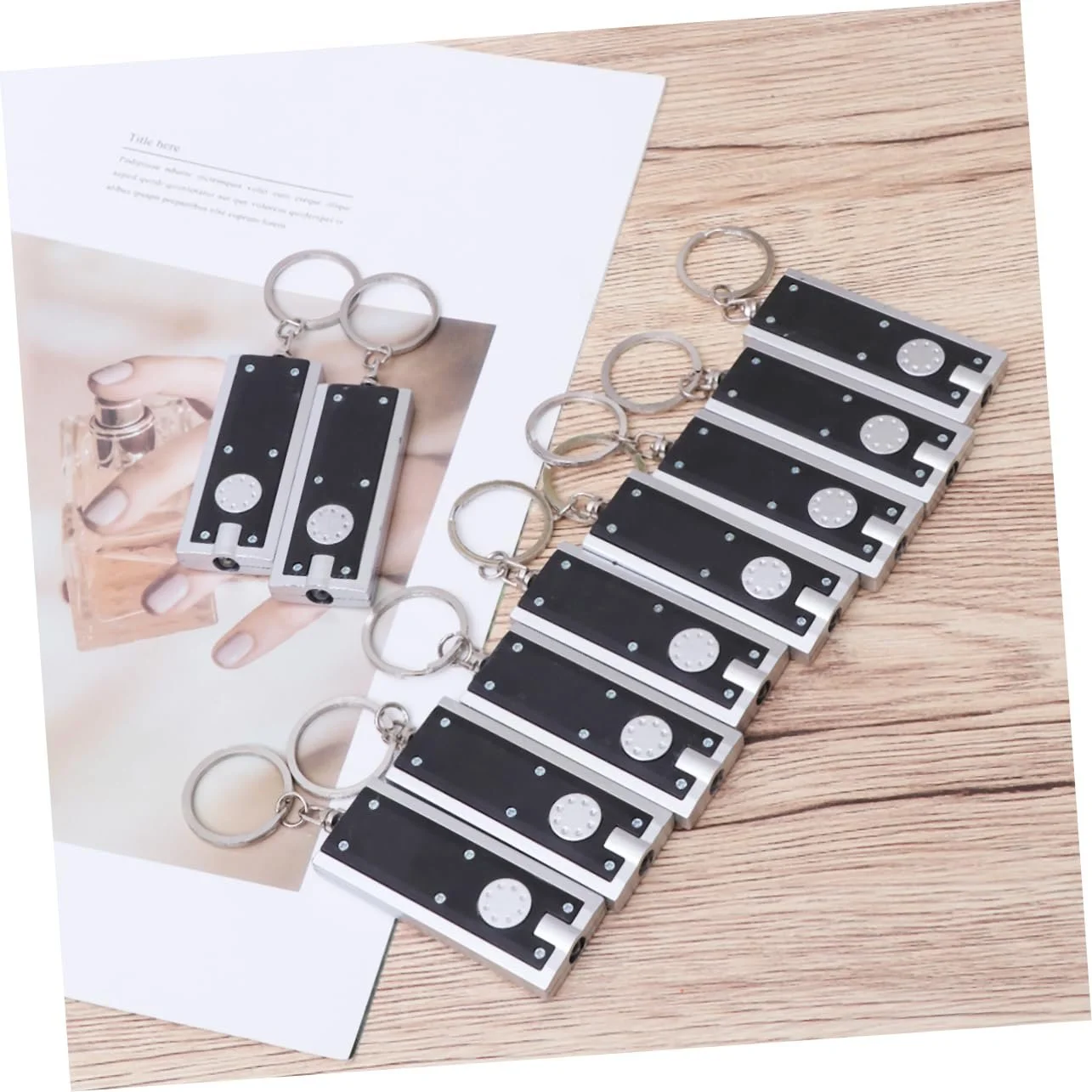 Ліхтарик на ключі Tofficu Міні, чорний, 10 шт, фото №6