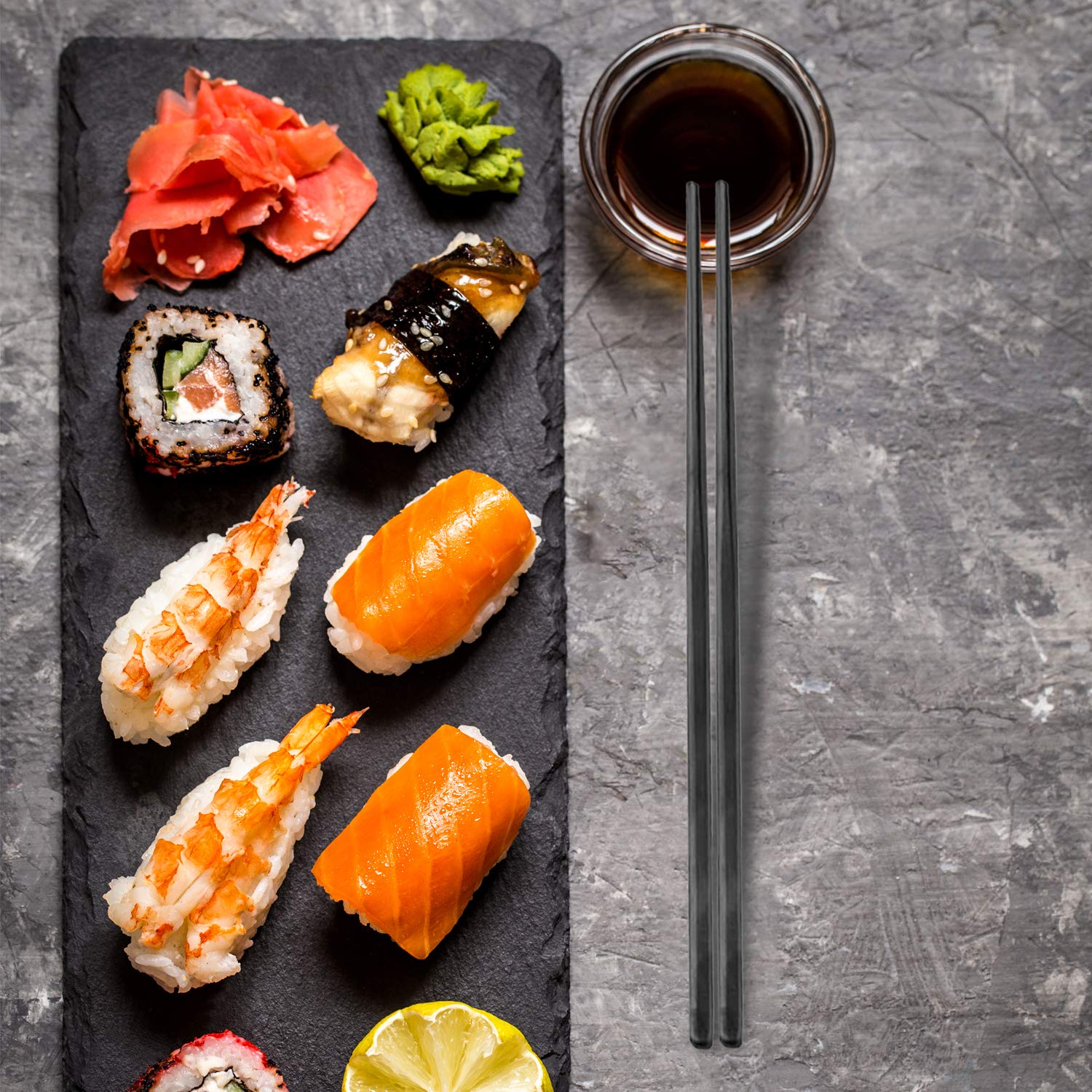 Набор столовых приборов WELLXUNK 8 шт. Набор портативных приборов из нержавеющей стали с футляром чёрный, фото №6