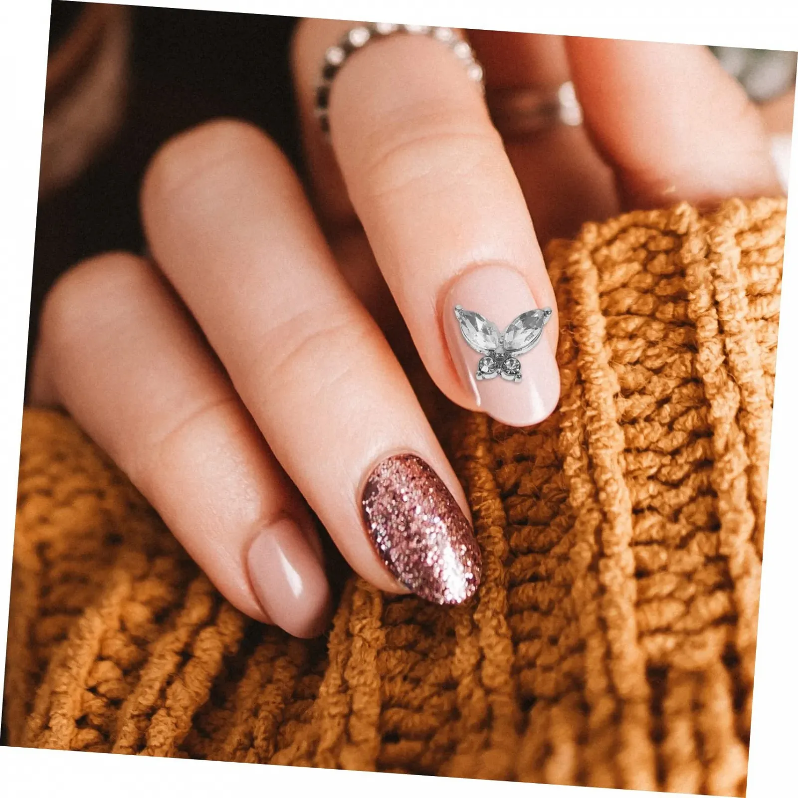 Украшения для ногтей Бабочки 20 шт Серебристый, фото №8