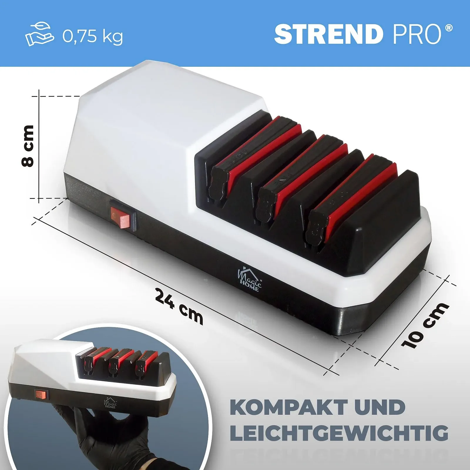 Електрична точилка для ножів STREND PRO 3-ступінчаста алмазна, фото №9