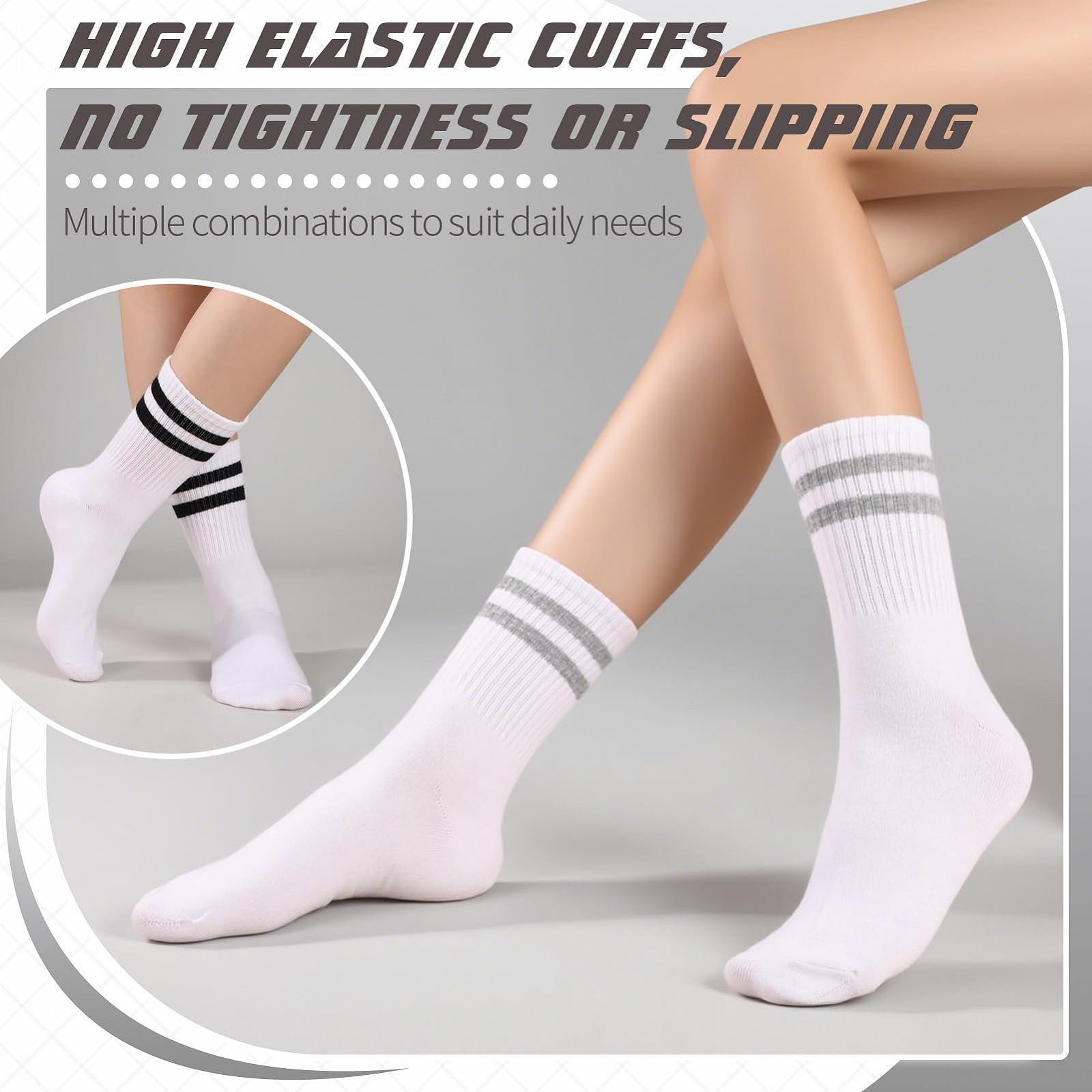 Носки теннисные Женские Хлопковые Спортивные в полоску Ретро Дышащие Цветные UK 5-8 (6 пар), фото №4