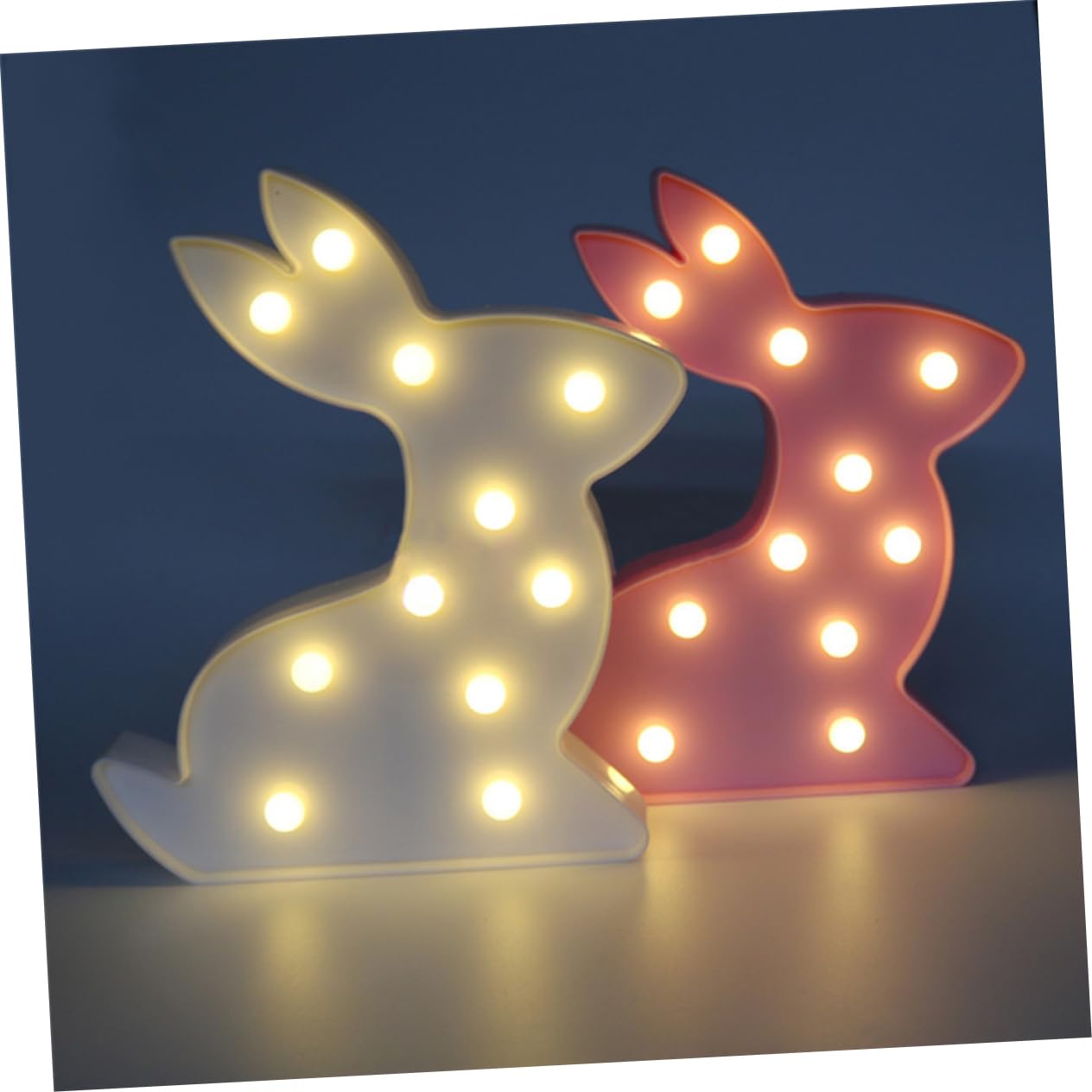 Ночник Housoutil 2 x Marquee Bedside Lamp Rabbit LED Декоративная Светодиодная Лампа Кролик Розовая, фото №5