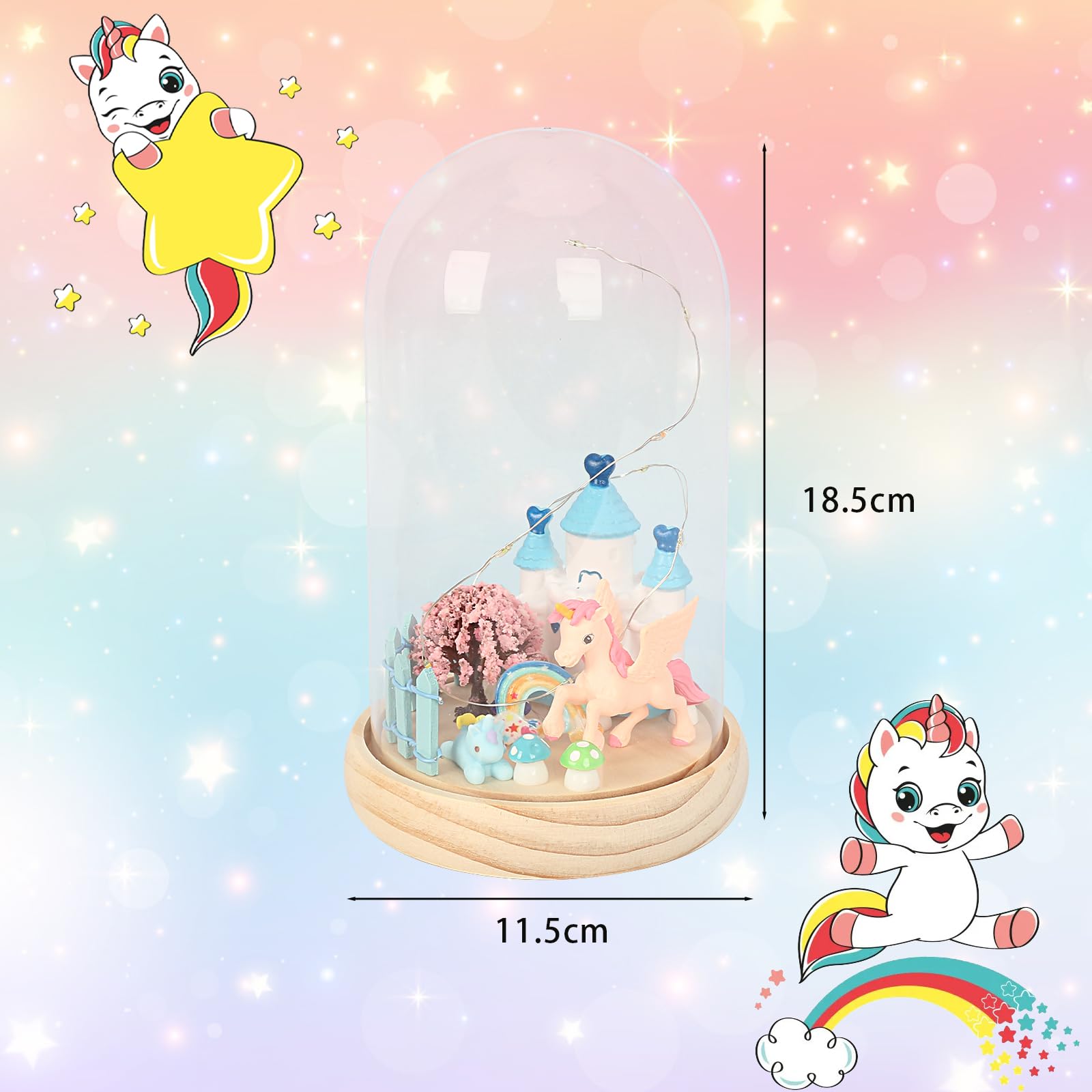 Нічник APODESS 15-Piece Unicorn Children's Room Unicorn Craft Set Gifts for Girls Crafts Unicorn Decoration, фото №7