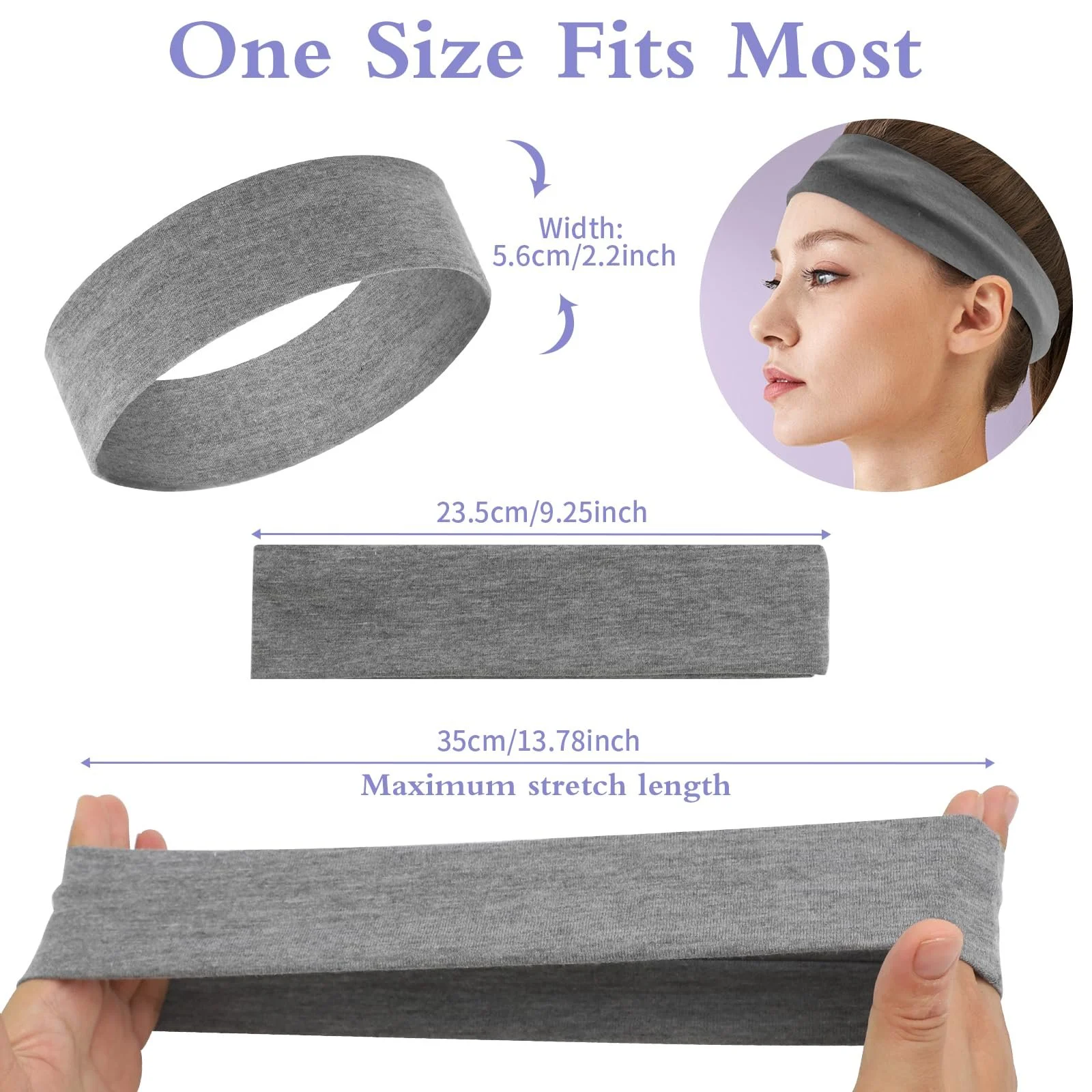 Спортивна Пов'язка на Голову Мікс Кольорів, 6 шт, фото №2