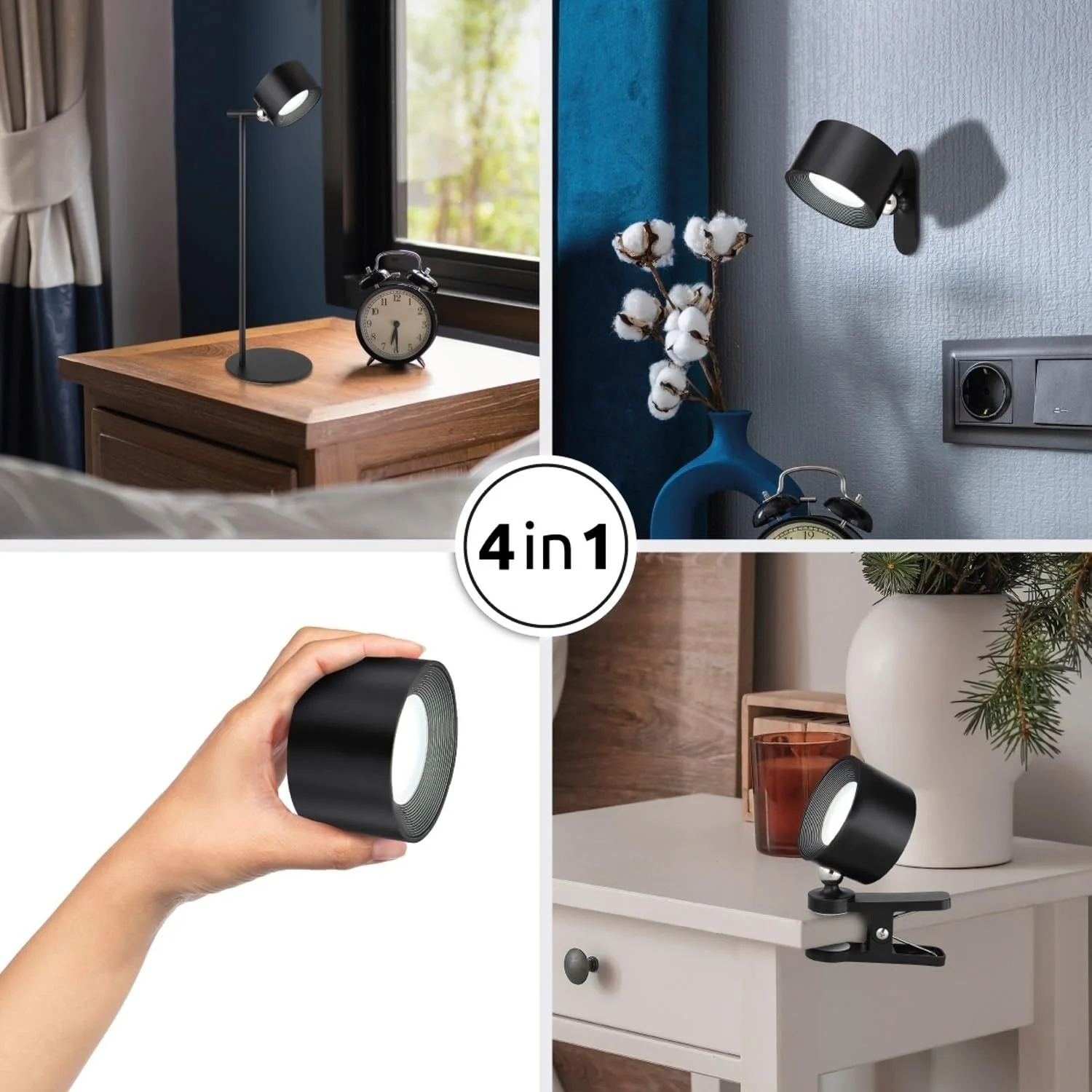 Настольная лампа Globo LED диммируемая 35 см Черная матовая, фото №2