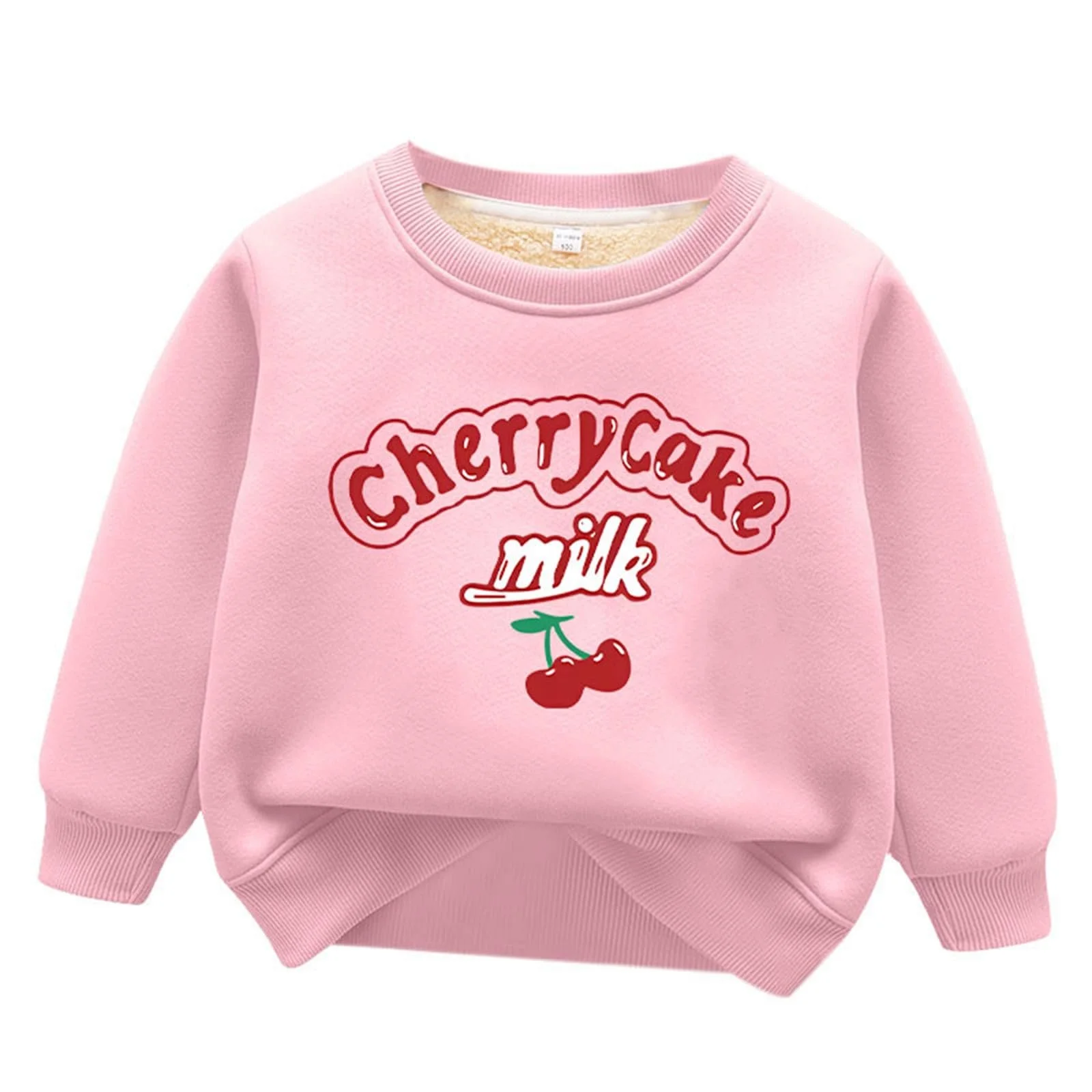 Рубашка с длинными рукавами для девочки - Толстовки с круглым вырезом и флисовой подкладкой для детей, мальчиков и девочек, топы теплые толстые, фото №1