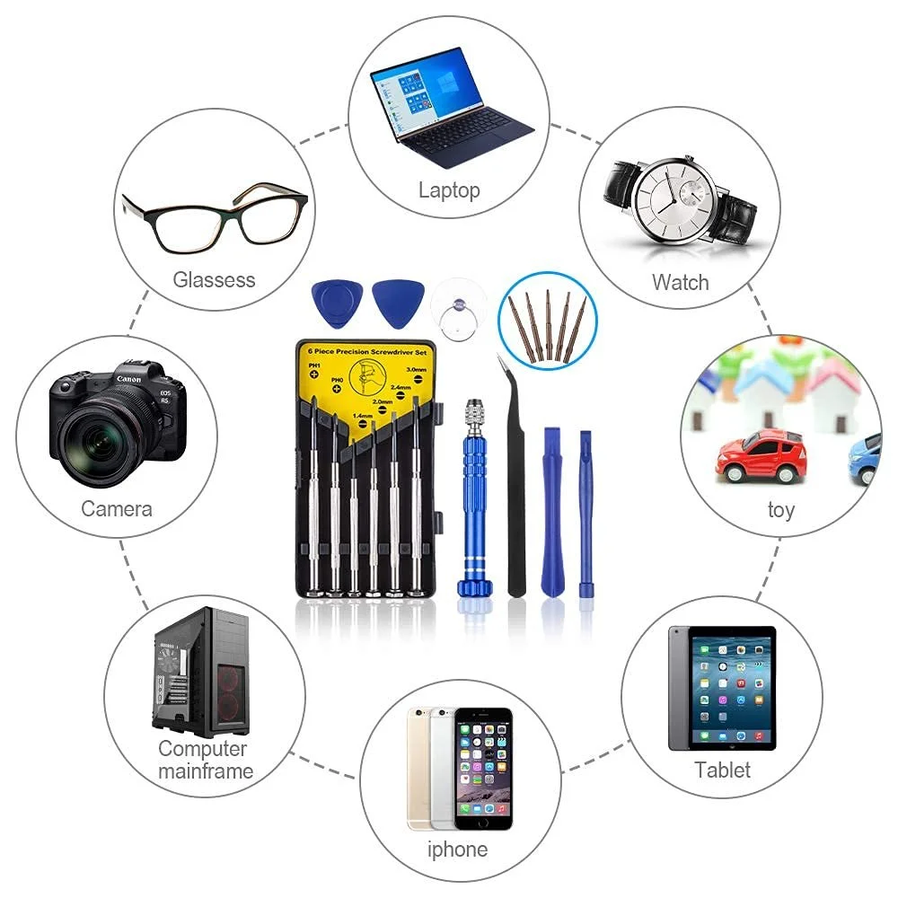 Набор отверток Tiiduo 17 в 1 Precision Professional Magnetic Small для ремонта очков, фото №5