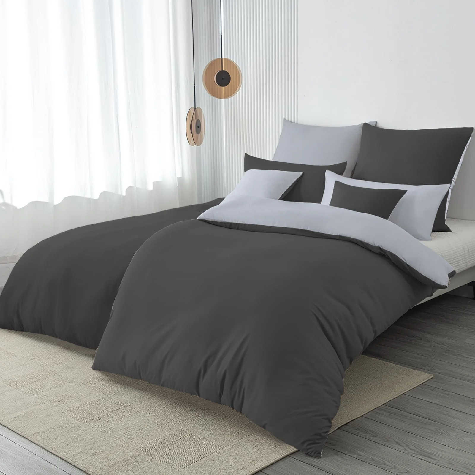 Наволочки Nesture 40 x 80 см, Набор из 2 штук, Антрацит, 100% Микрофибра, с молнией, Мягкие и не требующие глажки, фото №5 Наволочки Nesture 40 x 80 см, Набор из 2 штук, Антрацит, 100% Микрофибра, с молнией, Мягкие и не требующие глажки, фото №5