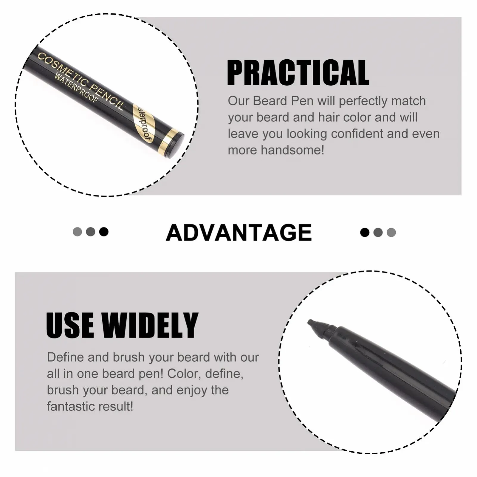 Подводка жидкая Minkissy, набор Подводка для бороды мужской, Подводка для заполнения, пудра для бровей мужская, матовая, фото №6