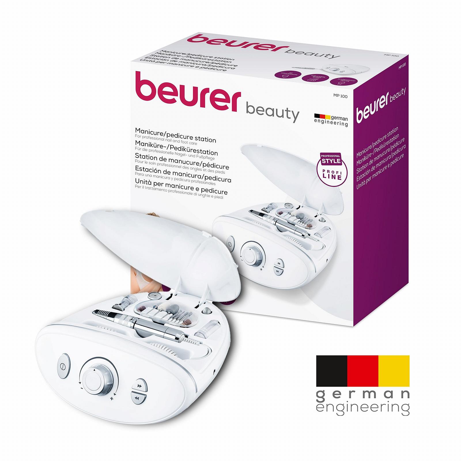 Електричний набір для манікюру/педикюру Beurer MP 100 Professional, 10 сапфірових та повстяних насадок, захисний ковпачок від пилу, 20 000 об/хв, фото №7