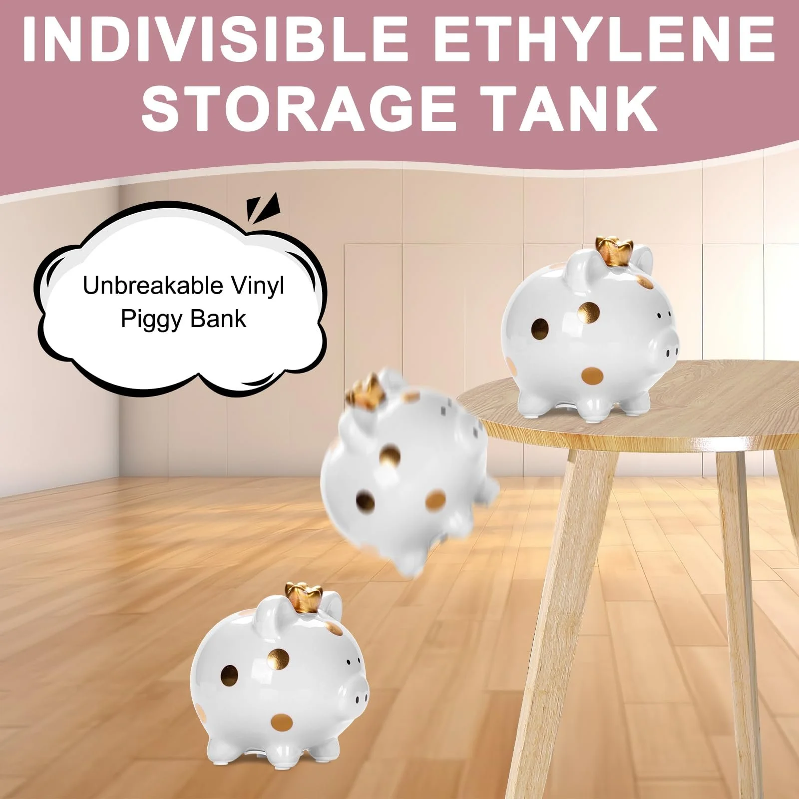 Скарбничка у формі свині велика Біла, фото №4