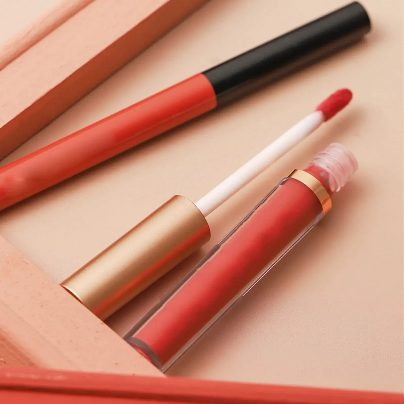 Набір: Блиск для губ - Олівець для губ, Стійкий, Водостійкий олівець для губ для вечірок, фото №9