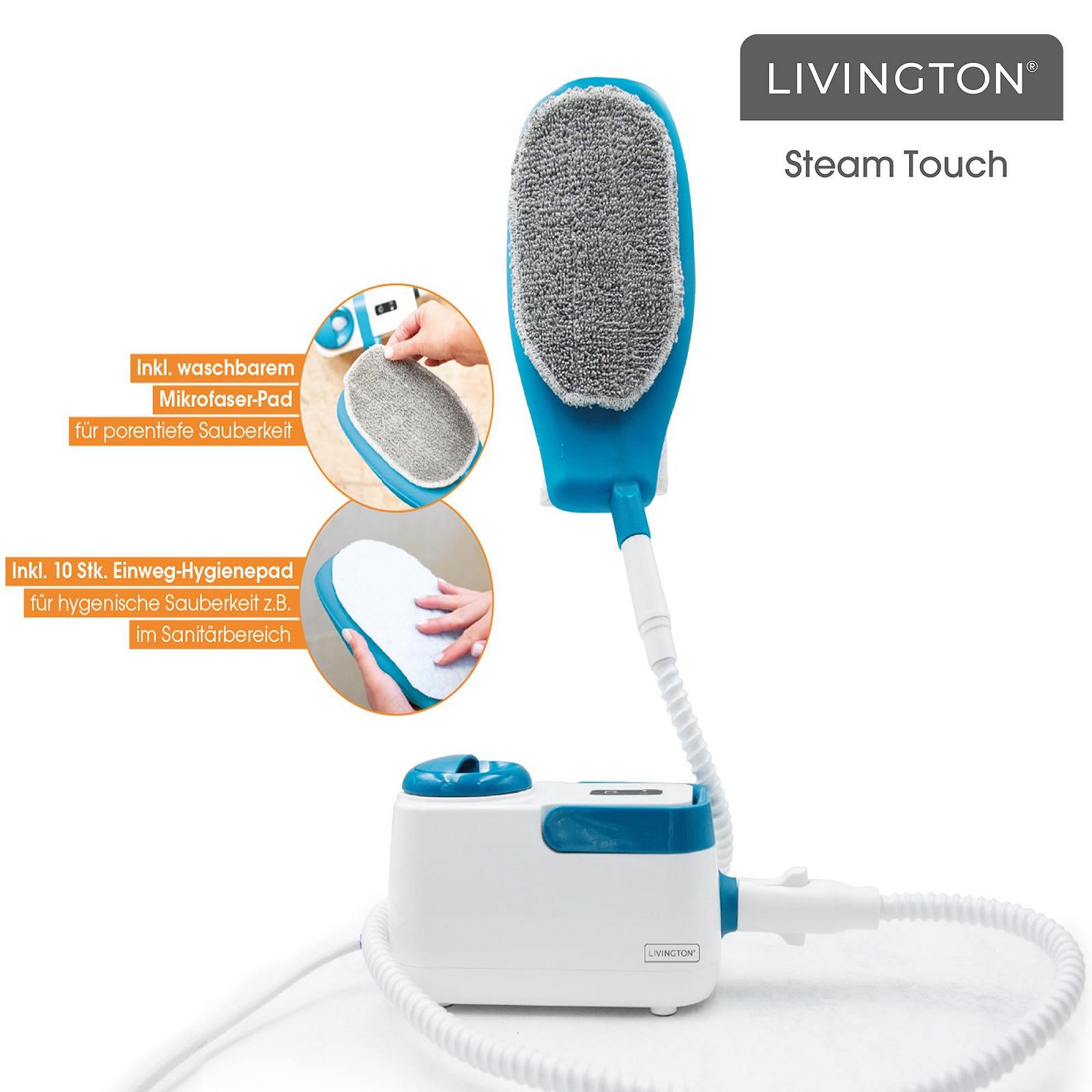 Ручной пароочиститель LIVINGTON SteamTouch Ergonomic, удаляет грязь силой пара, против запахов, микробов, бактерий и вирусов, фото №3