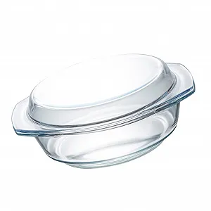 Чаша Homoyoyo із загартованого скла з кришкою 0.65 л термостійка прозора - Фото 1