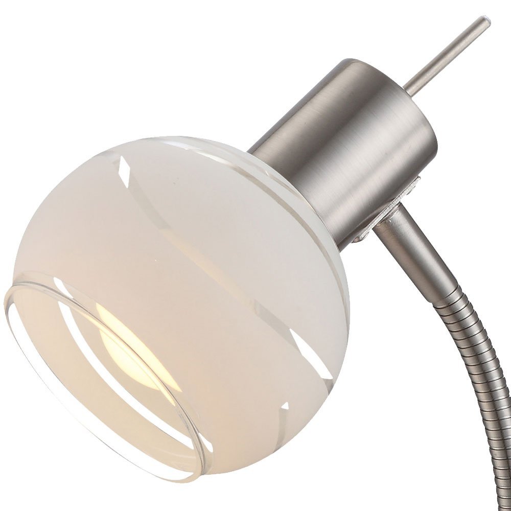 Настольная лампа LED гибкая никель матовый стекло 5 Вт 320 лм теплый белый 22 x 22 x 34 см, фото №7