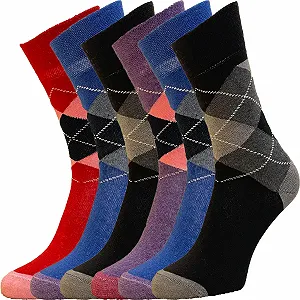 Диабетические носки 6 пар для женщин, неэластичные, с высоким содержанием хлопка, с мягкой резинкой, размер 4-7, набор - Фото 1