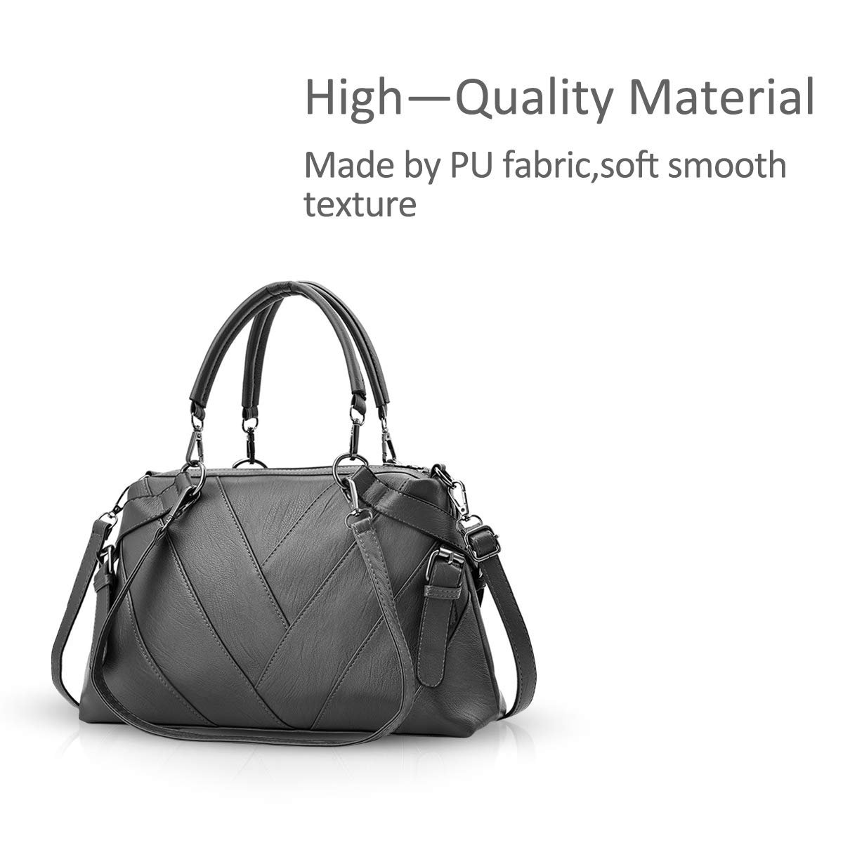 Сумка с ручками NICOLE & DORIS Современная Сумка Через Плечо из Мягкой Полиуретановой Кожи Элегантная Сумка с Полосками, фото №3