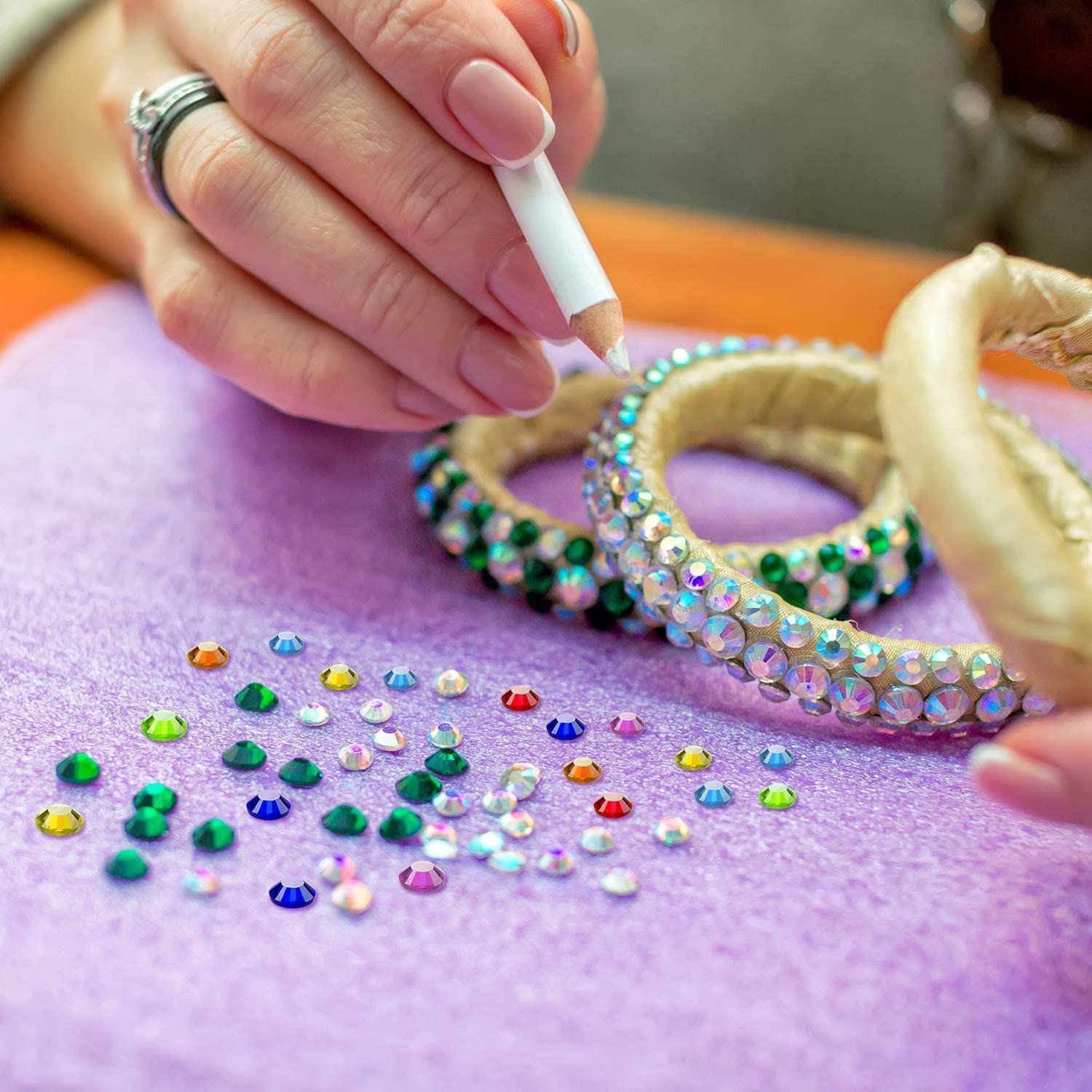 Стразы для ногтей 5256 штук Блестки для ногтей с кристаллами и бриллиантами для рисования ногтей, включая карандаши для страз и инструменты для подбора страз, фото №6