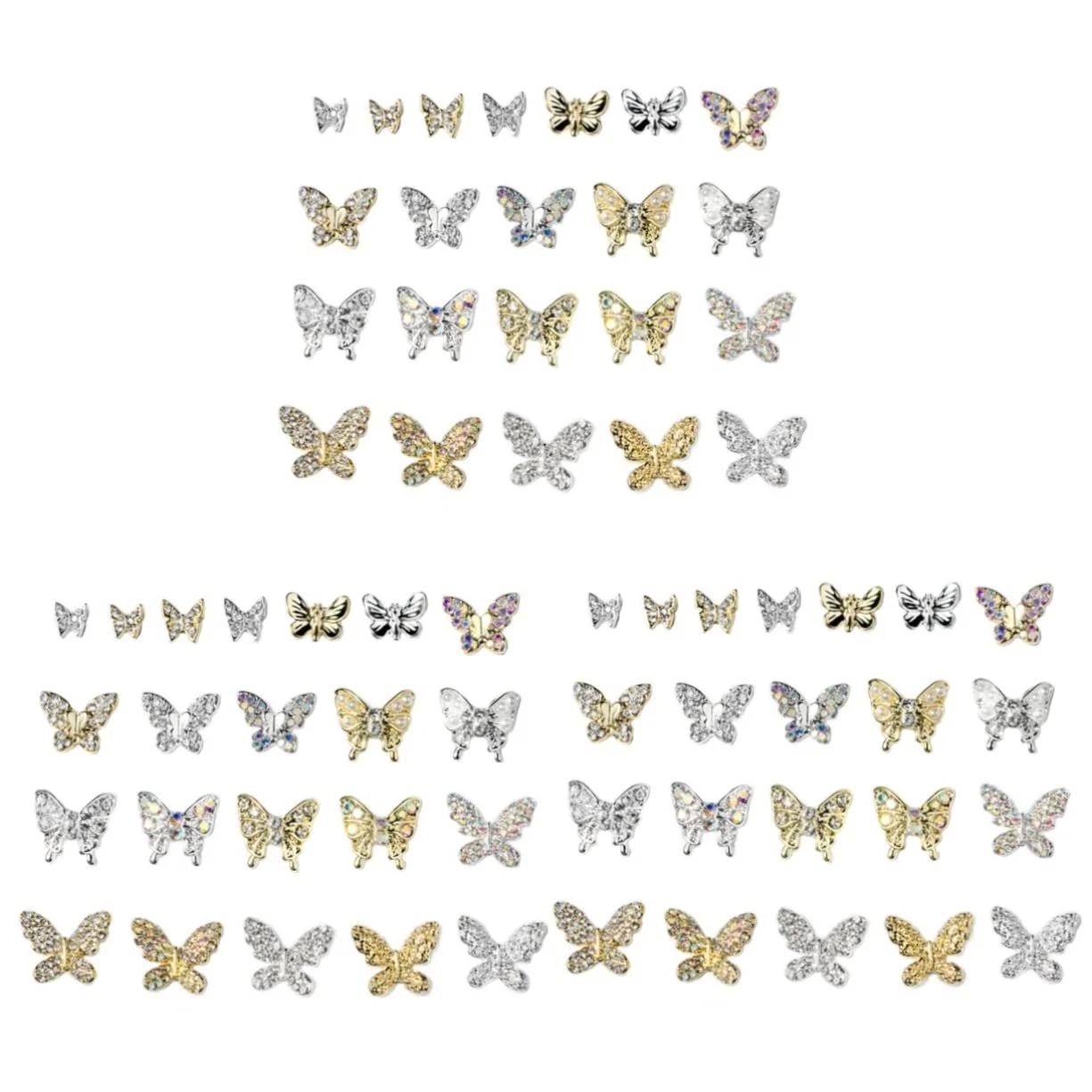 Прикраса для нігтів Метелик Healeved, набір 66 шт, фото №1
