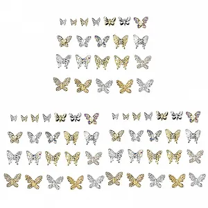 Прикраса для нігтів Метелик Healeved, набір 66 шт - Фото 1