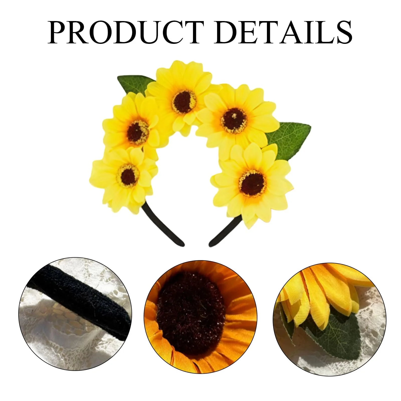 Обруч для волосся Соняшник Квітка для волосся, фото №3