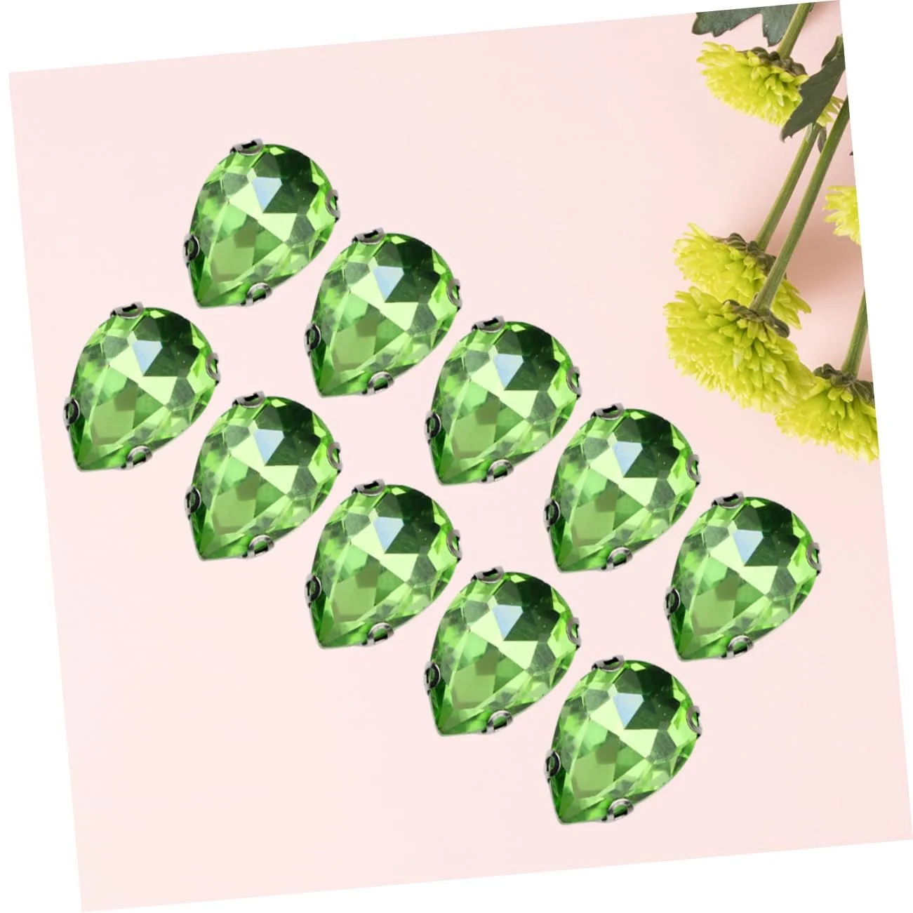 Украшения Капля SEWACC 50 шт. Камни для шитья одежды, в форме капли, зеленые, фото №4