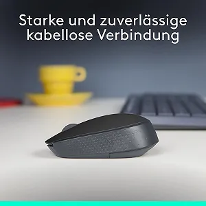 Миша Бездротова Logitech M170, 2.4 GHz, оптичний сенсор, 3 кнопки, для лівої та правої руки, чорна synthetic.ua - Фото 1