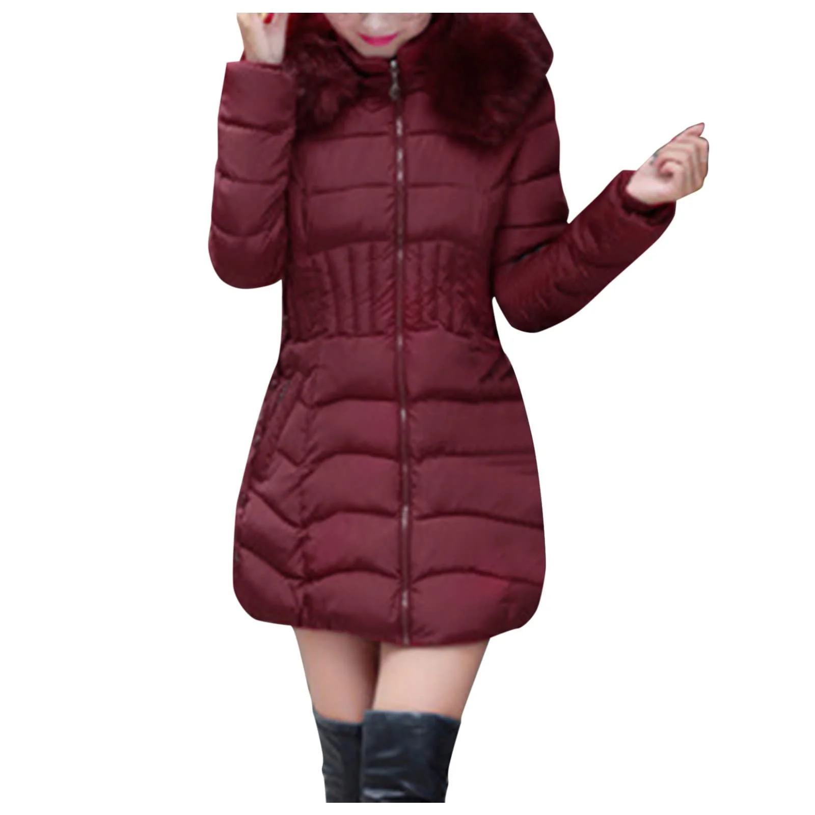 Жіноча зимова куртка пуховик довга стьобана тепла, фото №7 Жіноча зимова куртка пуховик довга стьобана тепла, фото №7