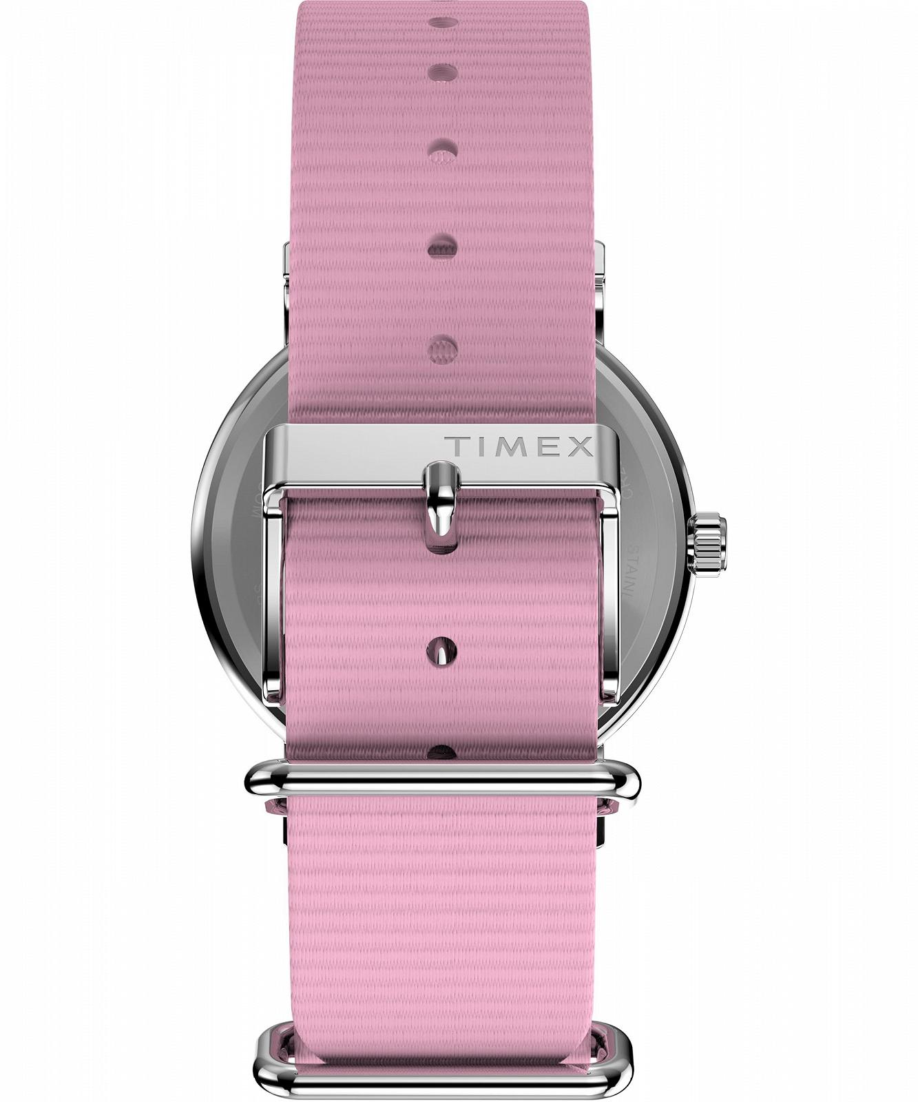 Женские часы Timex Peanuts 38 мм Розовый Тканевый Ремешок Белый Циферблат Серебряный Корпус TW2Y30900, фото №3