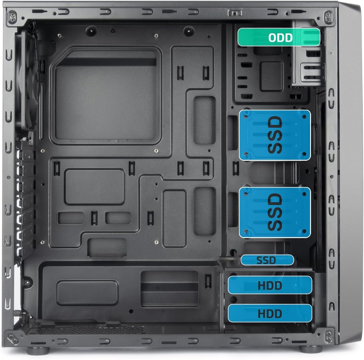 Корпус Vultech ATX VCO-A2699 / Midi-Tower / 1x120mm / USB 3.0 / без БЖ / Чорний, фото №6