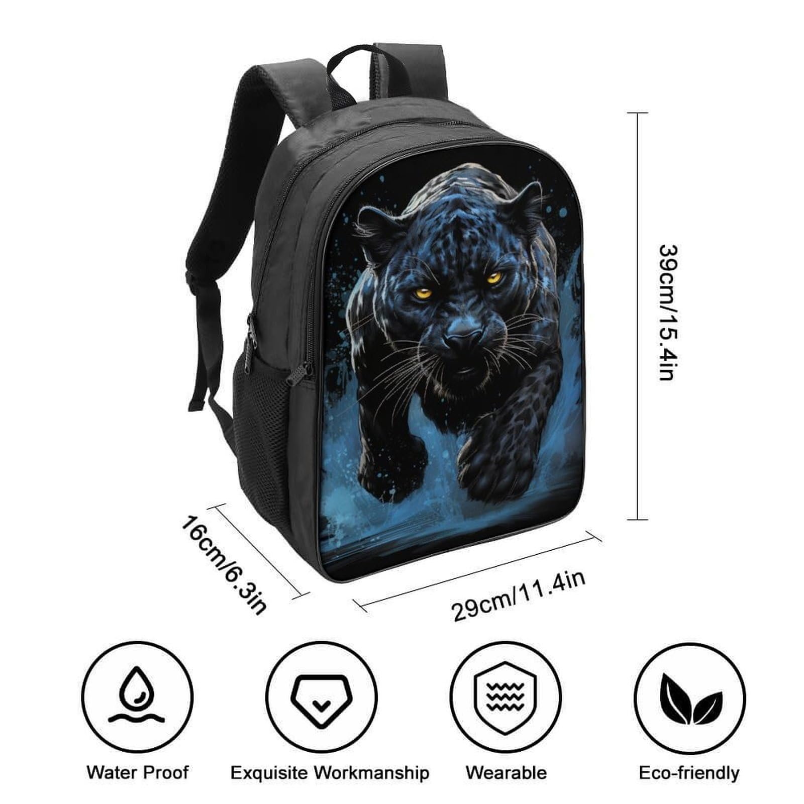 Школьный рюкзак Black Panther для мальчиков, подростков, девочек, детский, 40x28x16 см, фото №2