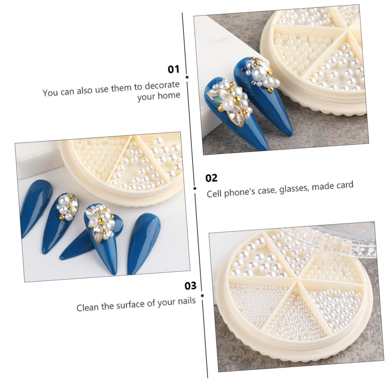 Перлини для манікюру WOONEKY для декорування нігтів, фото №9