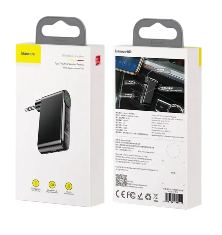 FM-трансмиттер Baseus Qiyin AUX Car Bluetooth Receiver (WXQY-01) Black, фото №4