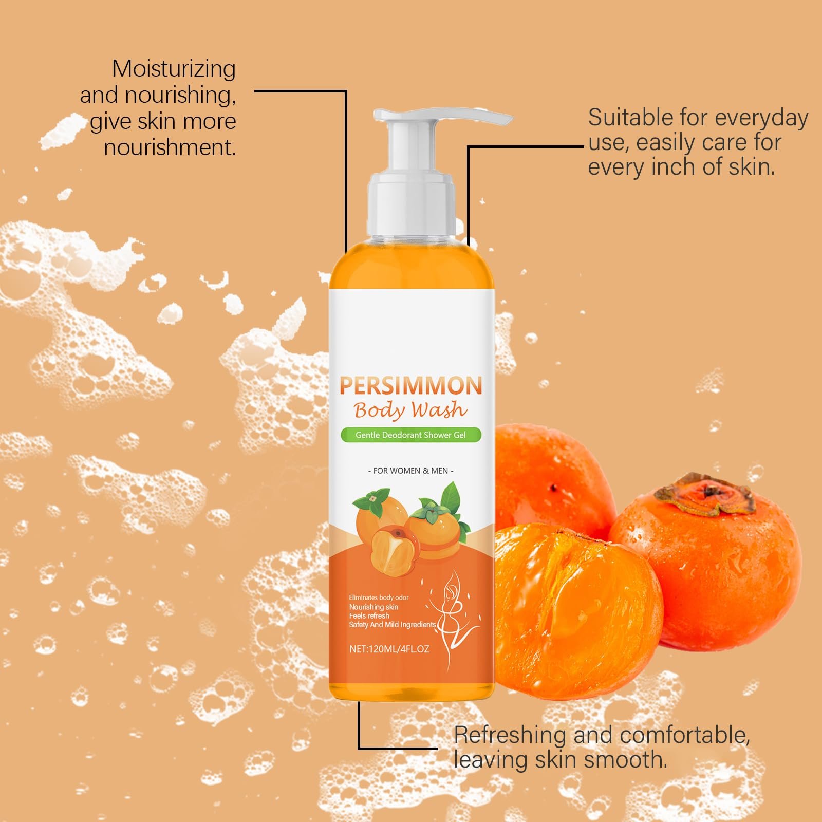 Гель для душу Persimmon проти запаху старості з хурмою зволожувальний (1 шт.), фото №4