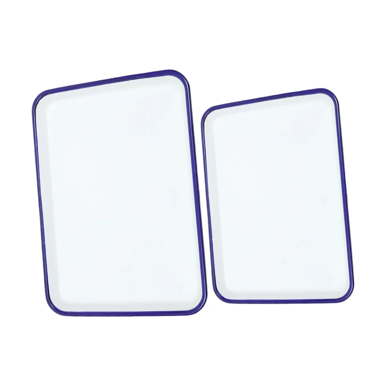 Набор форм для запекания и противней 26x18 см 30x20 см эмалированные белые в ретро-стиле, фото №1