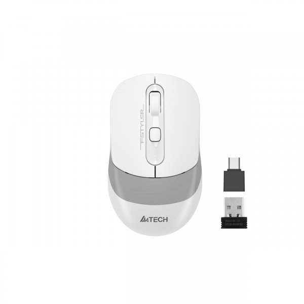 Миша бездротова A4Tech Fstyler FG10CS Air Grayish White USB колір білий сірий, фото №1