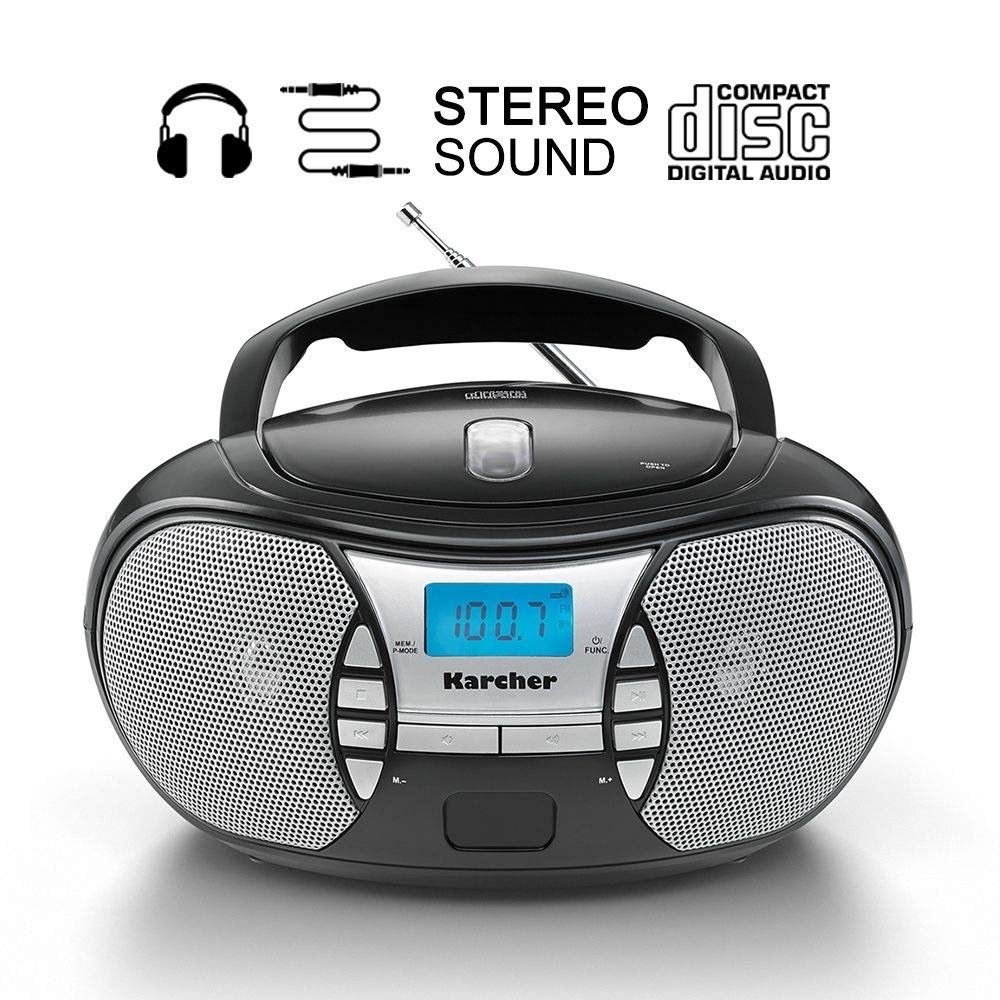 Портативный CD-радиоприемник Karcher RR 5025-B (FM-радио, питание от батареи/сети, AUX-вход) черный, фото №2