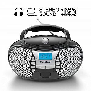 Портативный CD-радиоприемник Karcher RR 5025-B (FM-радио, питание от батареи/сети, AUX-вход) черный synthetic.ua - Фото 1