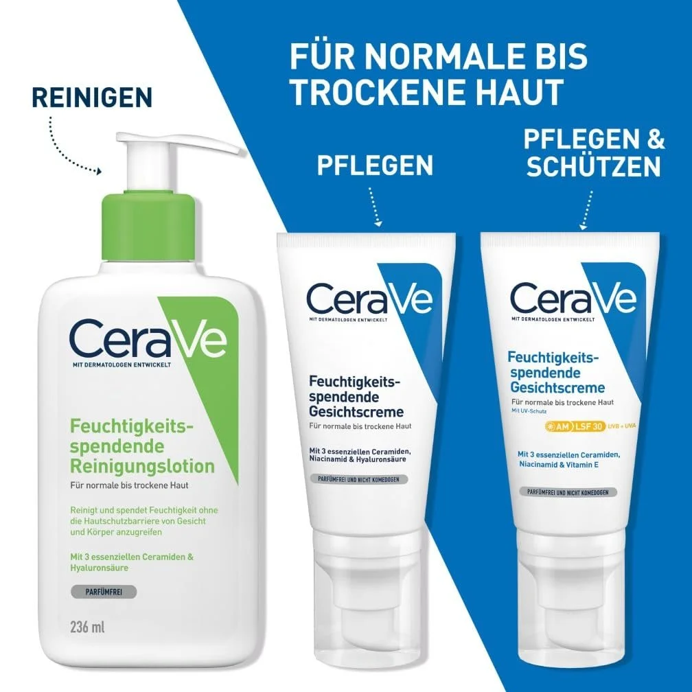 Крем для обличчя CeraVe Feuchtigkeitsspendende Gesichtscreme SPF 30 для нормальної та сухої шкіри з керамідами, гіалуроновою кислотою та ніацинамідом, фото №7
