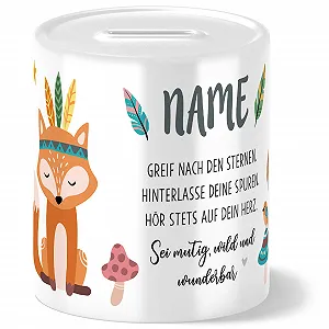 Скарбничка OWLBOOK Fox Персоналізована Керамічна - Фото 1