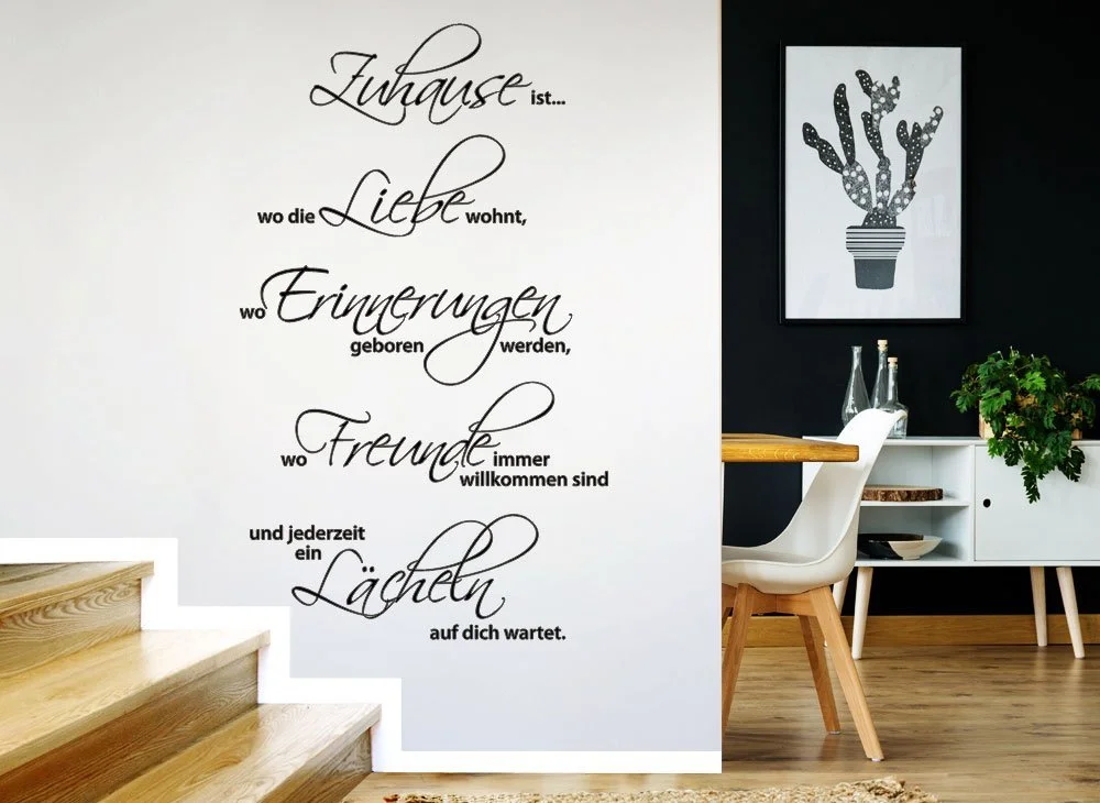 Наклейка на стену Grandora W3049 Zuhause ist wo die Liebe wohnt 76 x 125 см White, фото №3