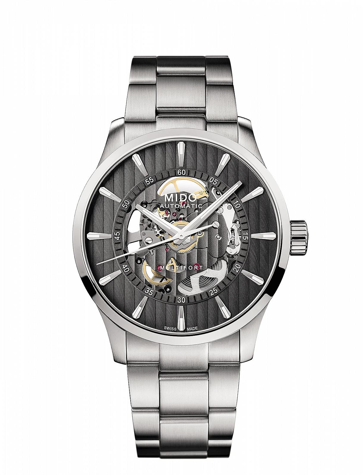 Годинник Mido Multifort Skeleton Vertigo M038.436.11.061.00 Чоловічий Автоматичний Сріблястий / чорний Браслет, фото №1
