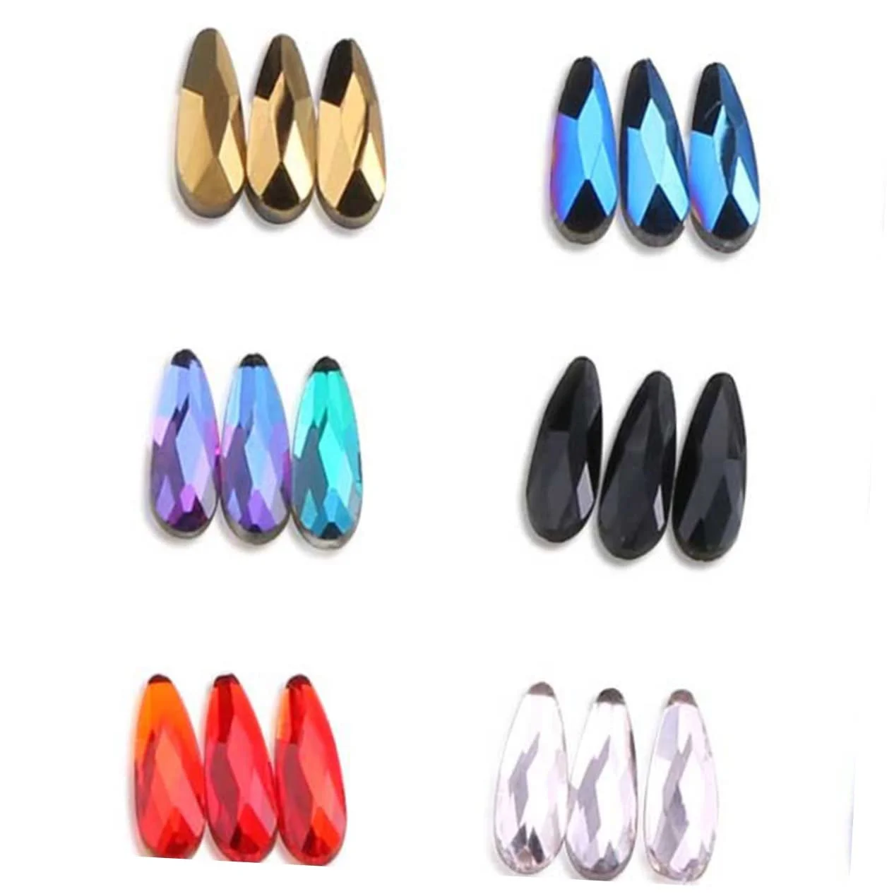 Стразы Beavorty 40 шт. Кристаллы для маникюра, кристаллы для ногтей, украшения для ногтей, блестящие кристаллы для ногтей, капли воды, 3D, фото №3