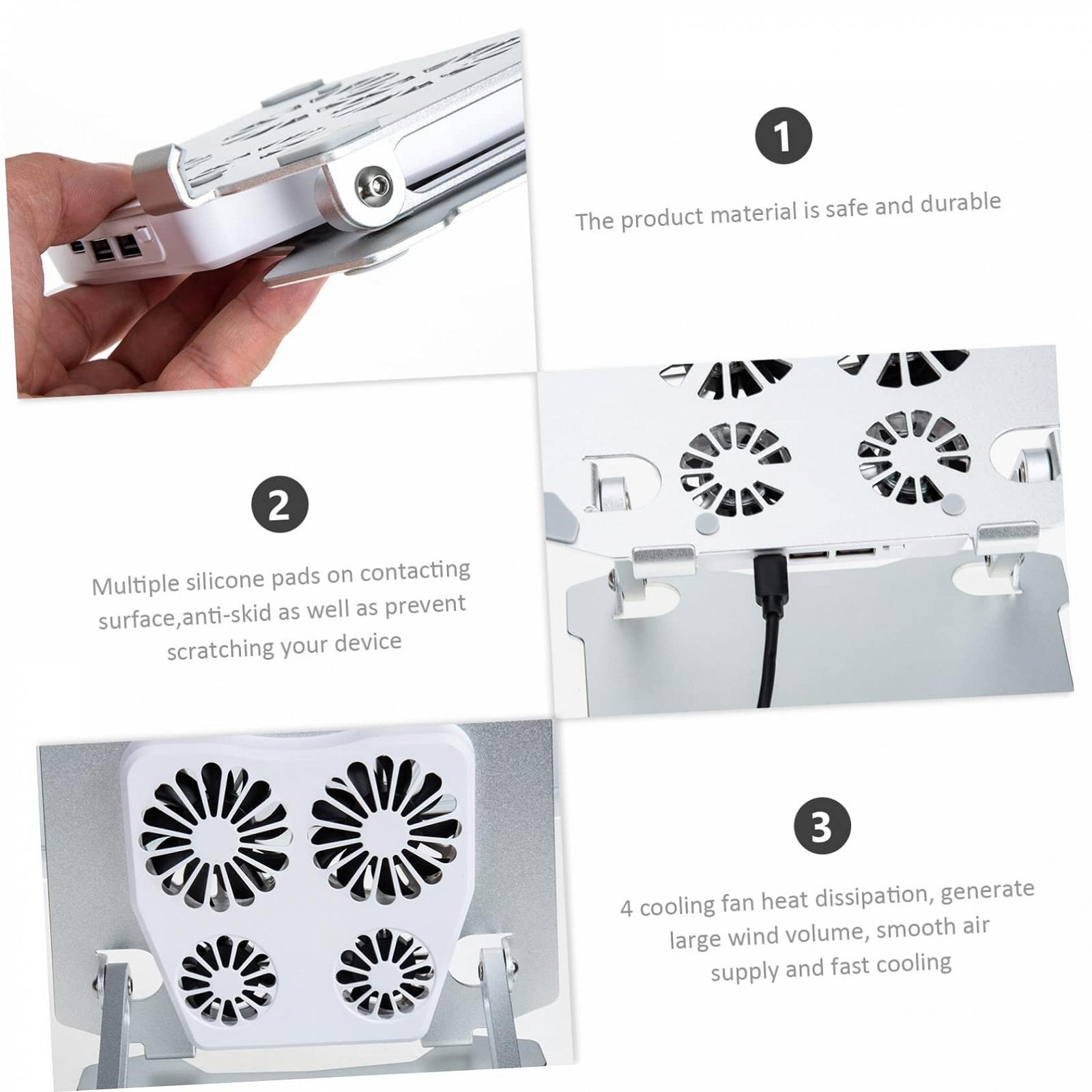 Підставка для ноутбука регульована по висоті Happyyami з тихими охолоджуючими вентиляторами, ергономічна, фото №4