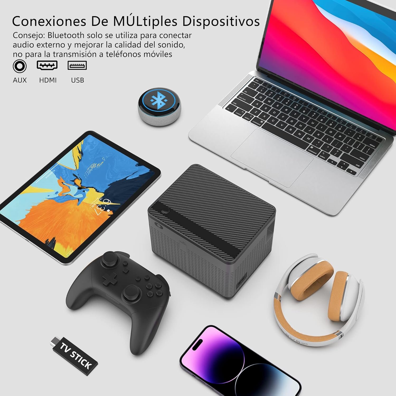 Проектор APSOON LX5500-1 HD Wi-Fi Bluetooth Android 9, фото №5