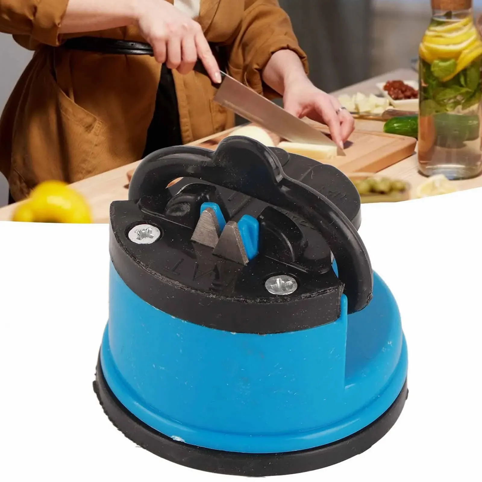 Точилка для ножів ручна з присоскою Blue, фото №8 Точилка для ножів ручна з присоскою Blue, фото №8