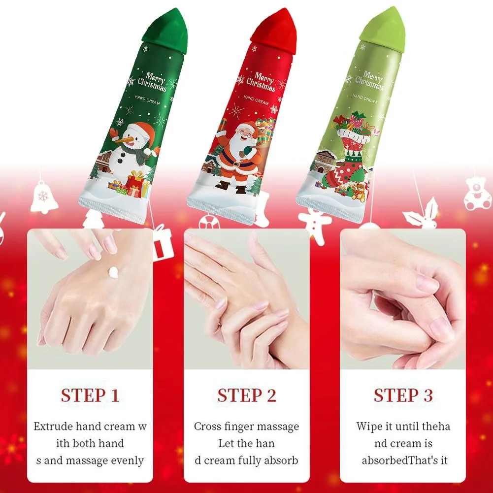 Крем для рук Набір Міні-набір кремів для рук Різдвяний крем для догляду за руками, 3 шт, фото №4