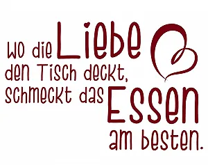 Наклейка на стіну timalo® 11009-Burgunder-M-110x71 см Essen – Wo die Liebe den Tisch deckt Бордова synthetic.ua - Фото 1